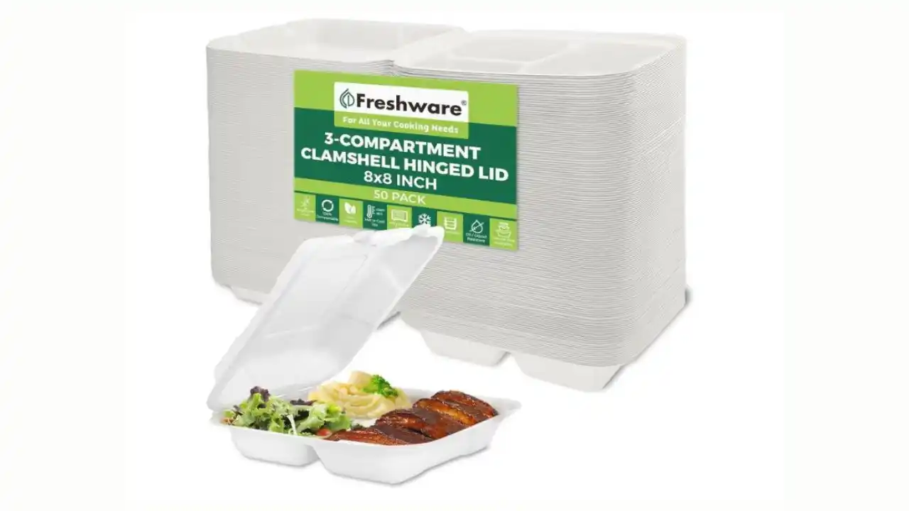 Freshware Compostable Clamshell Food Containers [8 x8“ 50-Pack] Review